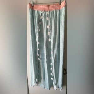 CABANA LIFE UPF 50+ CAYMAN TASSEL PALAZZO BEACH COVER UP PANTS SIZE XLARGE